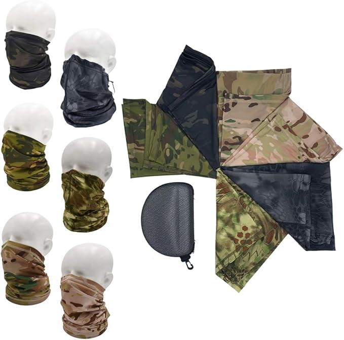 Fishing Hat Boonie Hat Tactical hat Camo Hats Balaclava Headband Glasses Set for Outdoor Sport Unisex